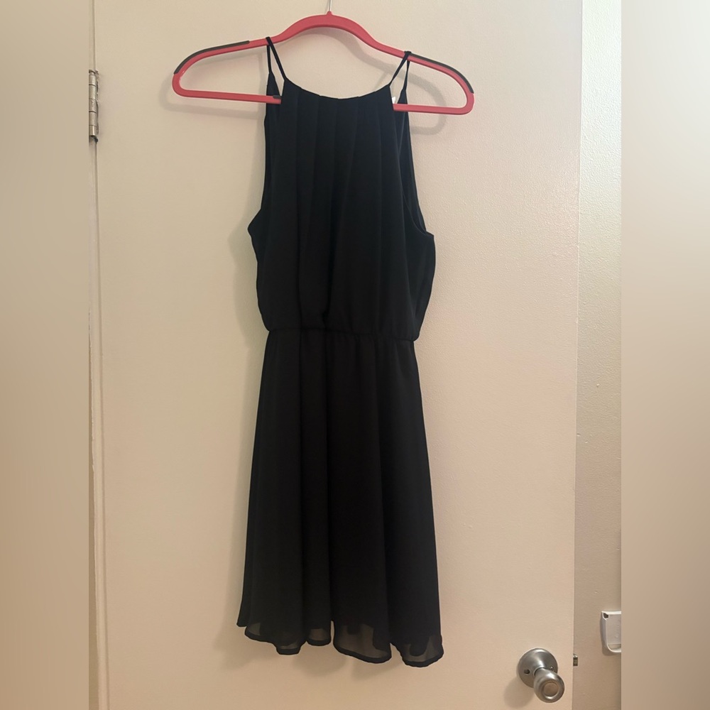 Lush Black Sleeveless Mini Dress